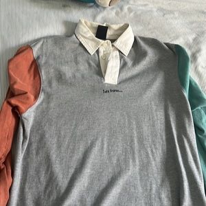 Iets frans long sleeve polo size small